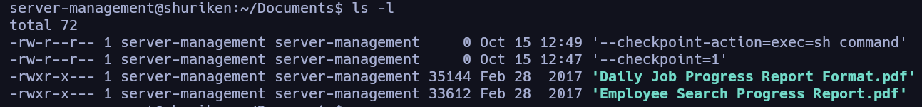 Abusando de **Wildcards** (tar command)