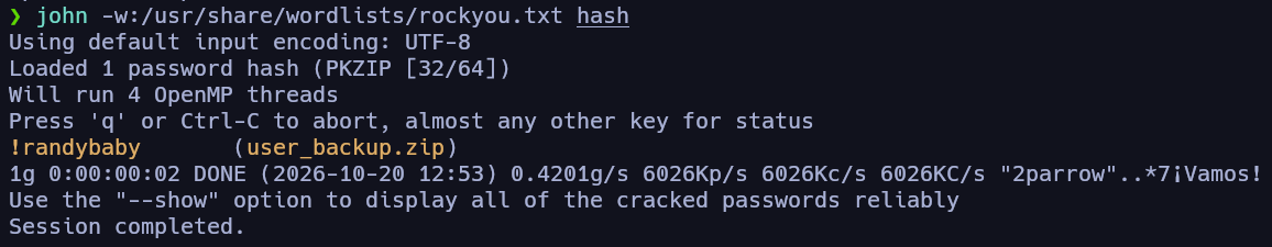 Crackeo de hash en zip